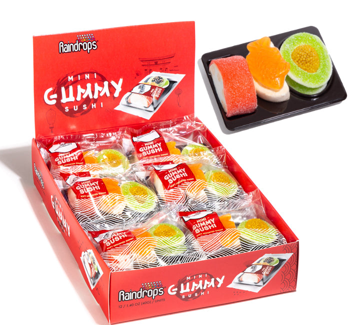 Raindrops Gummy in Display Mini - Sushi