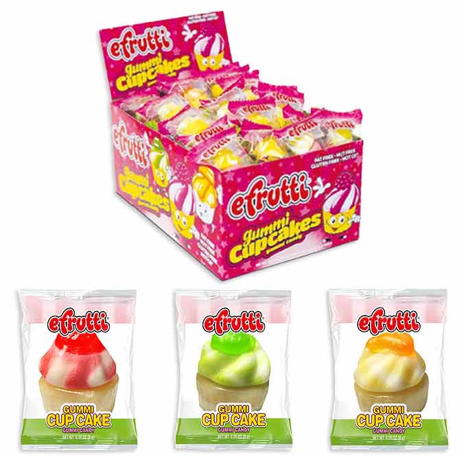 E Frutti Gummi Counter Display - Cupcake