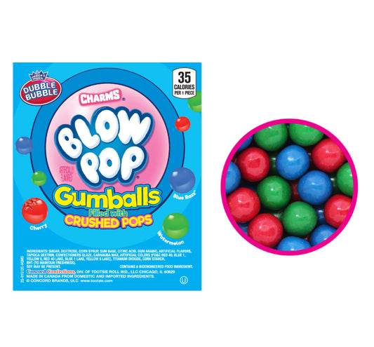 Blow Pop Gumballs Filled W/ Crushed Pops