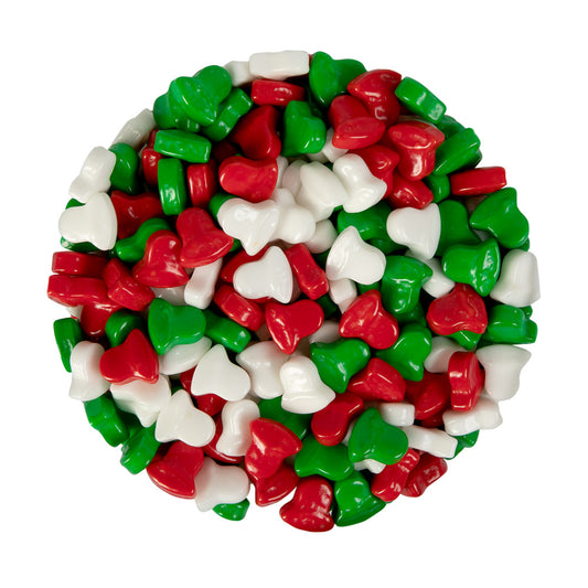 Red, White & Green Dextrose Christmas Bells