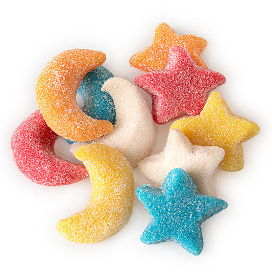 Gummy Glitter Sour Stars and Moons